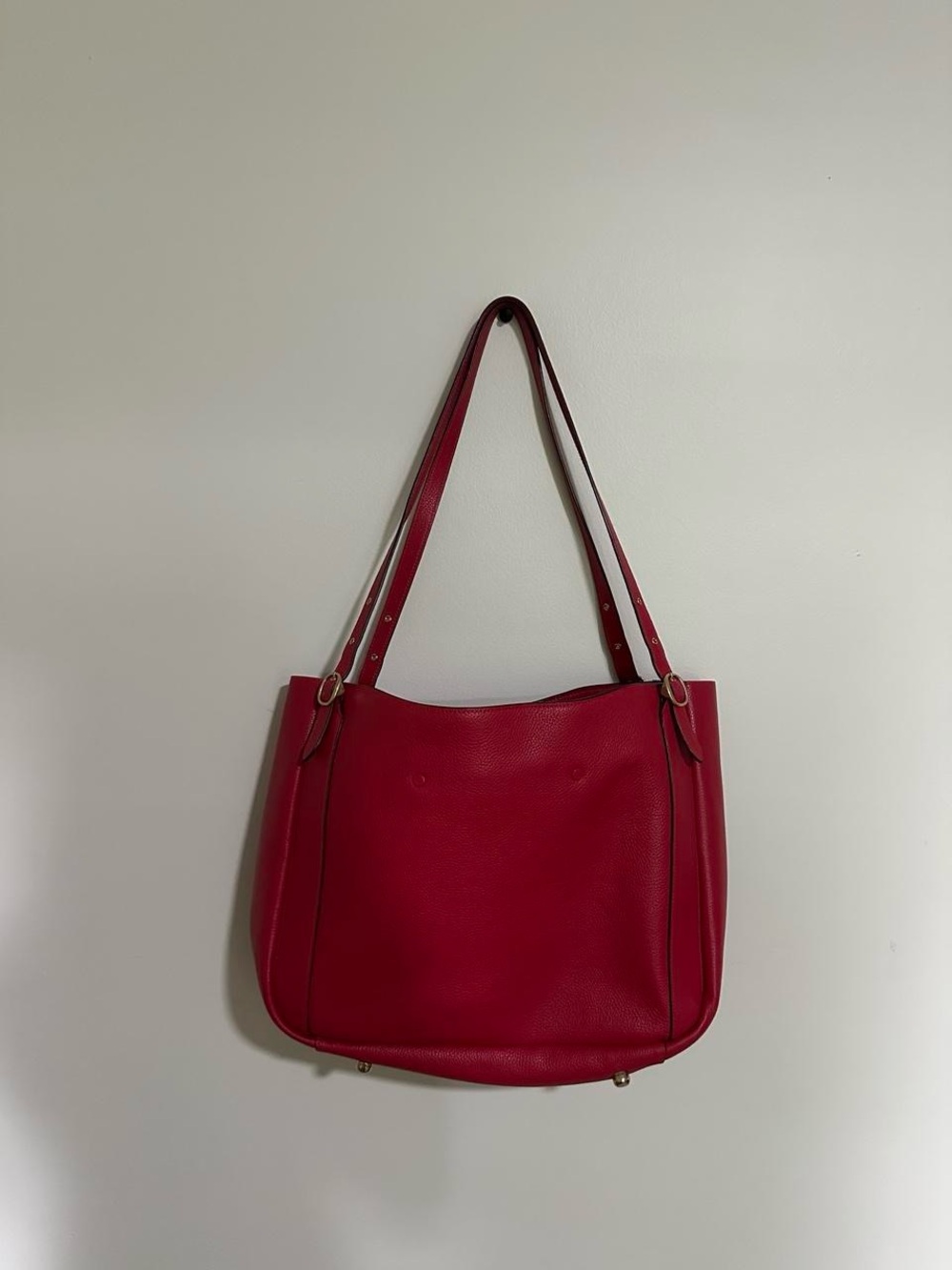 Vintage Coach Red Leather Shoulder Tote